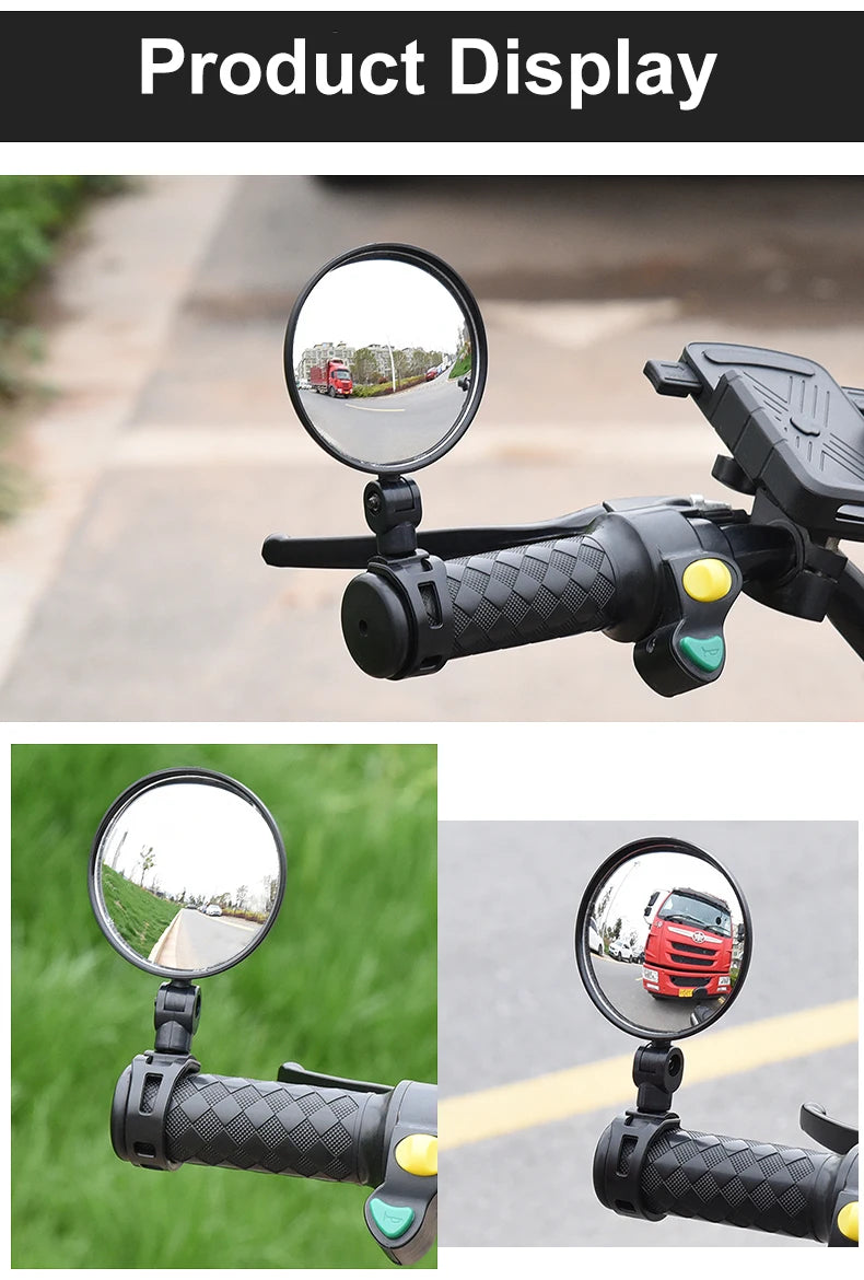 Adjustable Bike Rearview Mirror – Wide-Angle 360°