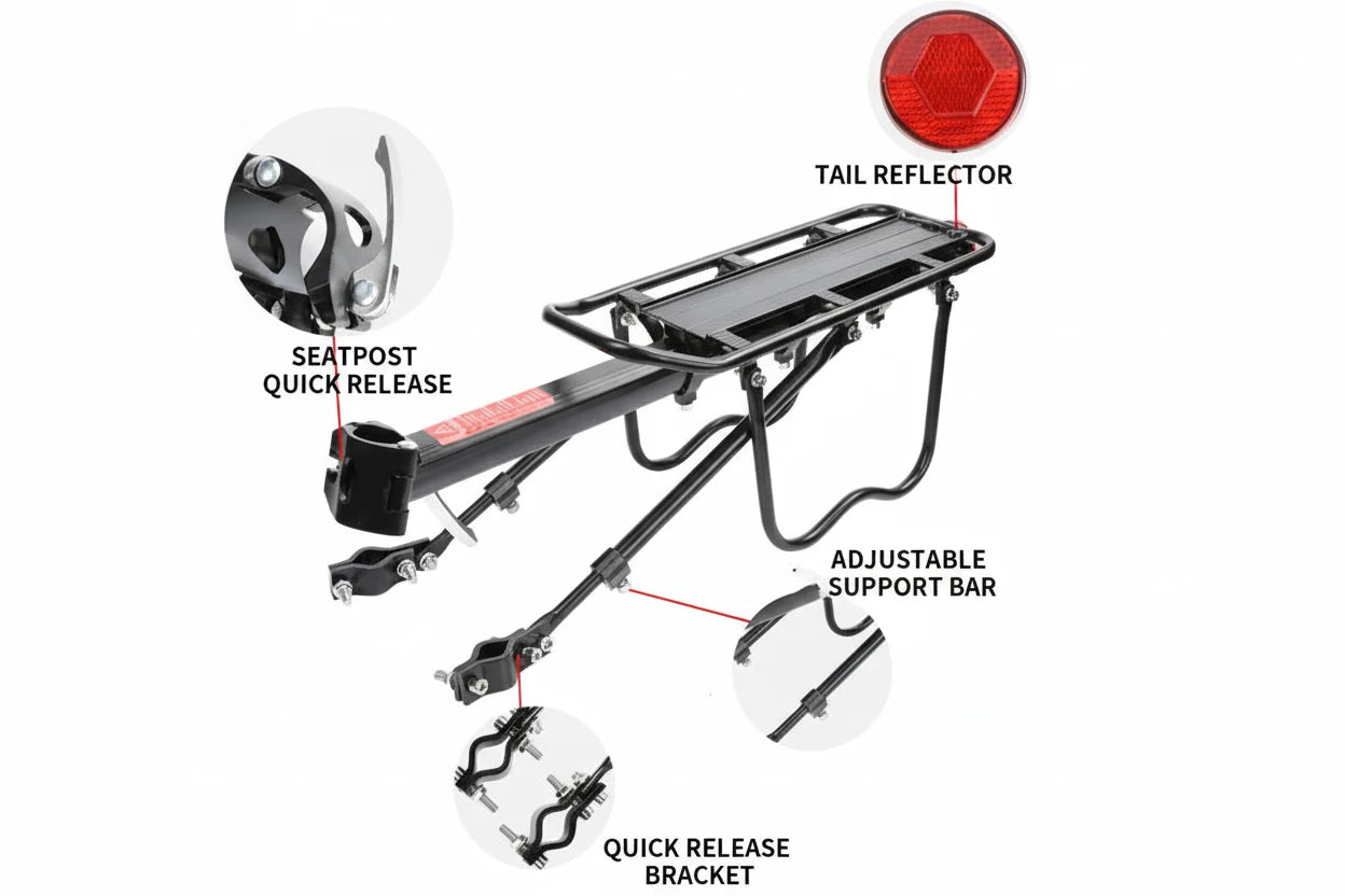 Bike Cargo Carrier With Reflector